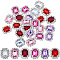 GORGECRAFT 6 Colors 1 Box Rhinestone Button Embellishments Multicolor Square Craft Rhinestones Flat Crystal Buttons Flatback for Sewing DIY Garments Clothing Home Decor Dress 30PCS Red Purple Pink