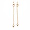 Brass Chain Extender, with Curb Chains and Heart Charms & Lobster Claw Clasps, Nickel Free, Real 18K Gold Plated, 70~75mm, Clasp: 12x7x2.5mm