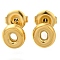 304 Stainless Steel Stud Earrings, Real 14K Gold Plated, Letter O, 7.5x6.5mm