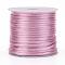 Nylon Cord, Satin Rattail Cord, for Beading Jewelry Making, Chinese Knotting, Pink, 1mm, about 32.8 yards(30m)/roll