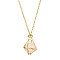 Crystal Cage Holder Necklace, Adjustable Brass Macrame Pouch Empty Stone Holder for Pendant Necklaces Making, with 304 Stainless Steel Bar Link Chain, Golden, 19-1/2 inch(49.4cm), Pouch: 24mm