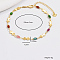 Golden Brass Infinity Chain Anklets for Women, Colorful, 9-1/8 inch(230mm)