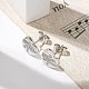 Серьги-гвоздики из латуни с микропаве из прозрачного кубического циркония EJEW-K299-01P-K-2