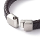 Браслеты плетения из кожи унисекс BJEW-JB04893-02-3