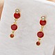 Серьги-гвоздики с цирконом из латуни EJEW-M077-10G-01-4