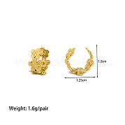 Серьги-каффы из нержавеющей стали в форме цветка HW4701-1