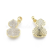 Латунные микропаве прозрачные подвески с фианитом KK-C006-24G