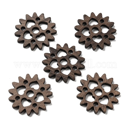 Полые подвески из орехового дерева WOOD-G018-02-1-1