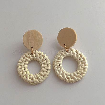 Женские серьги с подвесками из плетеного дерева из ротанга SN9430-1-1