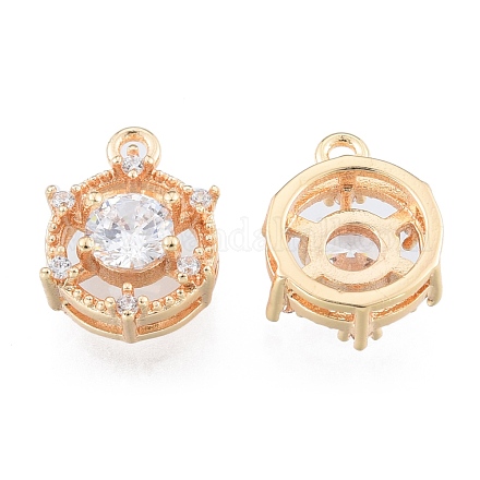 Латунные микропаве прозрачные кубические циркониевые подвески KK-N216-556LG-1