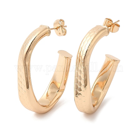 Овальные серьги-пусеты из латуни EJEW-Q765-06G-1