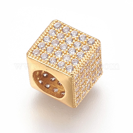 Латунные микро проложить Цирконий Европейский бисером KK-O106-32G-1