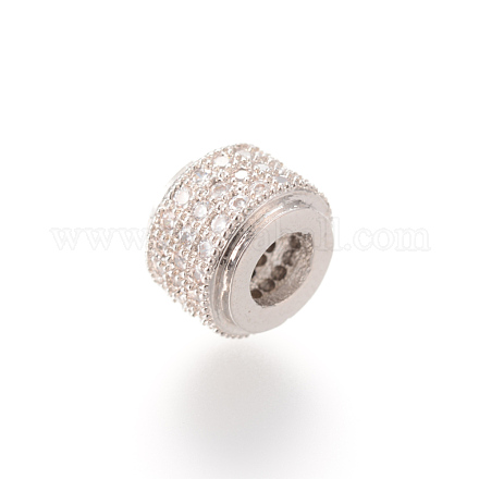 Латунные микро проложить кубического циркония бусы X-ZIRC-S053-YS013-2-1
