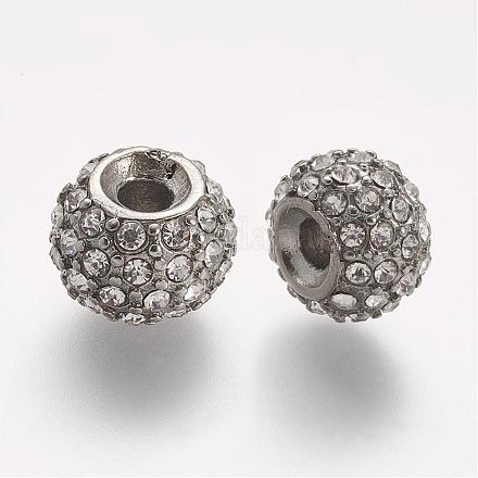 Бусины из нержавеющей стали 304 со стразами STAS-A032-050P-1