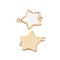 Brass Shell Connector Charms, Star, Real 18K Gold Plated, 18x14.5x1.8mm, Hole: 1.2mm