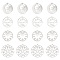 16Pcs 4 Style 201 Stainless Steel Pendants, Laser Cut, Mixed Shape, Stainless Steel Color, 30~37.5x28~35x1mm, Hole: 1.4~1.8mm, 4pcs/style