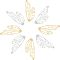 8Pcs 2 Colors Stainless Steel Pendants, Laser Cut, Butterfly Wings, Golden & Stainless Steel Color, 48.5x20x1mm, Hole: 1.4mm, 4pcs/color