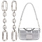 2Pcs 304 Stainless Steel Oval Link Bag Extender Chains, with Zinc Alloy Spring Gate Rings, Platinum & Stainless Steel Color, 12.5cm