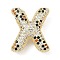 Brass Micro Pave Cubic Zirconia Pendants, Long-Lasting Plated, Rack Plating, Letter Charms, Real 18K Gold Plated, Letter X, 23x20x9mm, Hole: 5.2x3mm