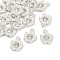 Alloy Enamel with Crystal Rhinestone Charms, Flower, Platinum, White, 12x10x3.5mm, Hole: 1.2mm