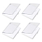 Rectangle Transparent Acrylic Loose Diamond Storage Boxes, with Sponge, White, 7.7x9.4x1.05cm