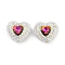Polymer Clay Glass Rhinestone Beads, Heart Focal Beads for DIY Jewelry, Keychains and Beadable Pens, Colorful, 20x24x13mm, Hole: 1.8mm