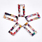 Cellulose Acetate(Resin) Pendants, Rectangle, Colorful, 37x17x2.5mm, Hole: 1.2mm