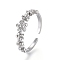 Adjustable Brass Toe Rings, Open Cuff Rings, Open Rings, Flower, Platinum, US Size 3(14mm)
