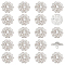 20Pcs 1-Hole Alloy Shank Buttons, with Rhinestone, for Garment Accessories, Silver, 18x10mm, Hole: 2mm