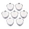 Non-Tarnish 201 Stainless Steel Charms, Laser Cut, Stamping Blank Tag, Heart, Stainless Steel Color, 10x10x0.8mm, Hole: 1.4mm