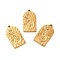 Ion Plating(IP) 304 Stainless Steel Pendants, with Crystal Rhinestone, Arch with Moon Charms, Golden, 19x10.5x2mm, Hole: 1mm