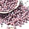 Baking Paint Glass Seed Beads, Bicone, Pearl Pink, 4.5x4mm, Hole: 1.1mm, about 6428pcs/pound
