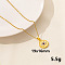 Stylish Stainless Steel Rhinestones Flat Round with Evil Eye Pendant Necklace, Hip-hop Street Fashion