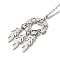 Non-Tarnish 201 Stainless Steel Pendnat Necklace with Cable Chains, Web with Feather, Stainless Steel Color, 19.61~19.65 inch(49.8~49.9cm)