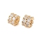 Brass Micro Pave Clear Cubic Zirconia Beads, Nickel Free, Column, Golden, 8.5x6mm, Hole: 3.5mm