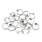 10Pcs 304 Stainless Steel Open Cuff Rings Findings, Flat Round Pad Ring Base Settings, Stainless Steel Color, US Size 7 1/4(17.5mm), Tray: 8mm