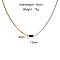 Stainless Steel Double Color Box Chain Rectangle Cubic Zircon Pendant Necklaces for Women's Daily Outfit, Golden & Stainless Steel Color, Black, 15.75 inch(40cm)
