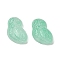 Transparent Glass Beads, Owl, Baking Paint, Medium Aquamarine, 18x14.5x6.5mm, Hole: 1.2mm