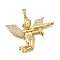 Brass Micro Pave Cubic Zirconia Pendants, Angel Shape, Real 18K Gold Plated, 33x43.5x5.5mm, Hole: 6x3.5mm