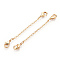 Brass Cable Chain Chain Extender, End Chains with Double Lobster Claw Clasps, Cadmium Free & Nickel Free & Lead Free, Real 18K Gold Plated, 45~50x2mm