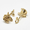 Brass Pendants, Cadmium Free & Nickel Free & Lead Free, Rose, Real 18K Gold Plated, 21x11x11mm, Hole: 2.5x1mm