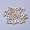 Poplar Wood Linking Rings, Mixed Shape, Floral White, 9~10x10x2~2.5mm, Inner Diameter: 3.5~4mm