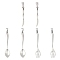 6Pcs 3 Styles 304 Stainless Steel Big Pendants, Spoon/Fork /Knife Shape, Stainless Steel Color, 33~52.5x3~9.5x2~4mm, Hole: 7~8x3~4mm, 2pcs/style