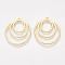 Brass Pendants, Flat Round, Nickel Free, Real 18K Gold Plated, 24x21x1mm, Hole: 1mm