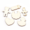 Wooden Cabochons, Laser Cut Wood Shapes, Mixed Shape, PapayaWhip, 24~35x12~31x2.5mm