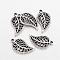 Tibetan Style Alloy Leaf Pendants, Cadmium Free & Lead Free, Antique Silver, 19x11x2mm, Hole: 1.5mm, about 555pcs/500g