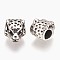 304 Stainless Steel European Beads, Large Hole Beads, Leopard, Antique Silver, 9x10.5x13.5mm, Hole: 5mm