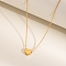 Minimalist Stainless Steel Pendant Necklaces for Fashion Women, Golden, Heart, 15.94 inch(40.5cm)