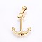 304 Stainless Steel Pendants, Anchor, Golden, 23x17.5x3mm, Hole: 7x4mm