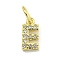 Letter Brass Micro Pave Clear Cubic Zirconia Pendants, Cadmium Free & Nickel Free & Lead Free, Jump Ring, Real 18K Gold Plated, Letter E, 9x4.8x1.5mm, JJump Ring: 5x0.9mm, Hole: 3.5mm